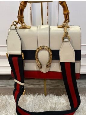Gucci Dionysus Bamboo Top Handle Bag Tricolor Leather